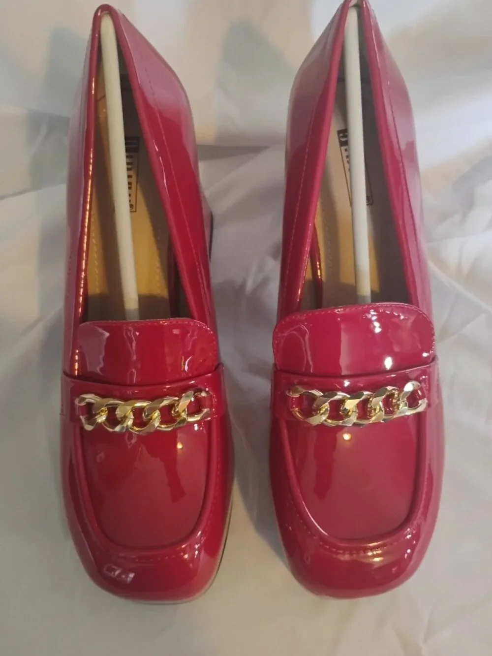 IDIFU IN4 Red Patent Platform Chunky Heel Loafers 9.5